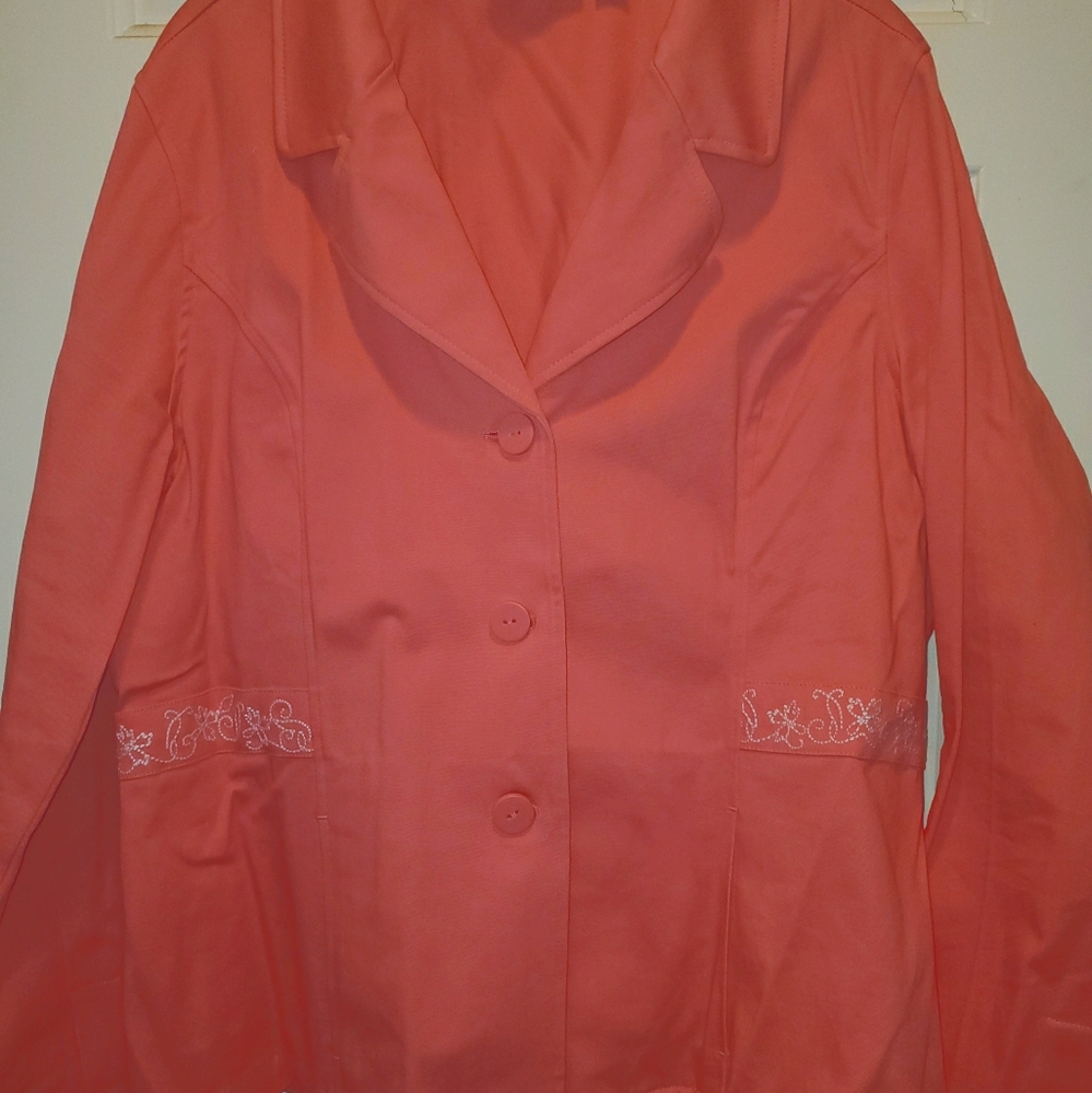 Like New-Denim & Co Size L(18/20)Coral Blazer